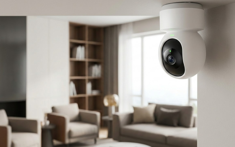 cámaras de seguridad interiores vigilando